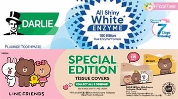 Darlie All Shiny White Enzyme 120g + Line Tissue Cover