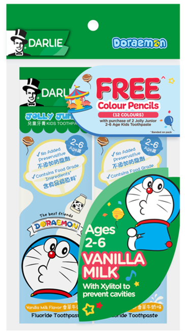 Darlie Jolly Junior Kids 60g + Colour Pencils
